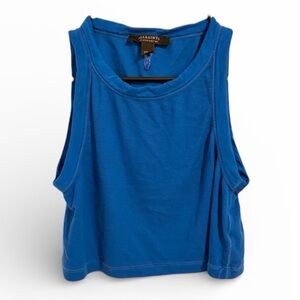 All Saints Vibrant Cropped Blue Tank Top Ribbed Summer XS